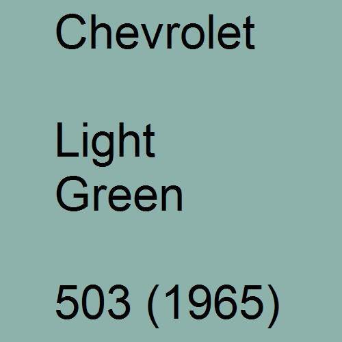 Chevrolet, Light Green, 503 (1965).